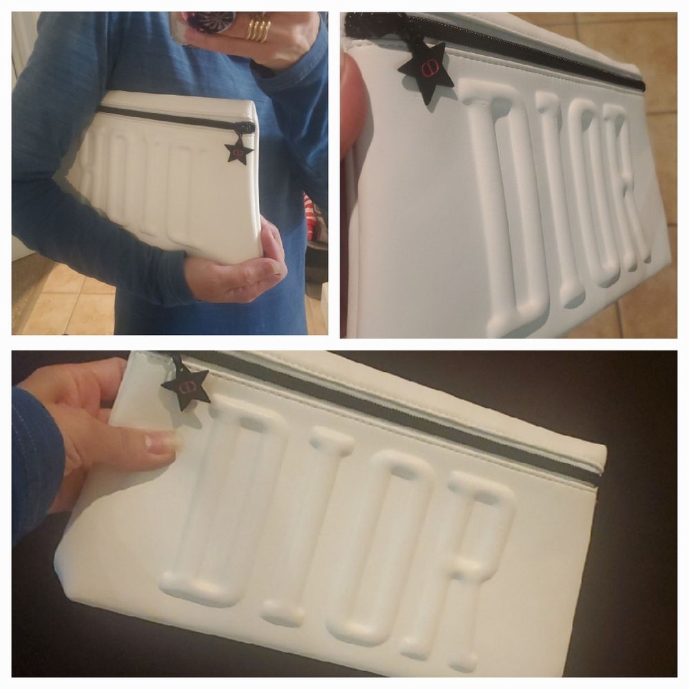 Large Christian Dior cosmetic clutch bag